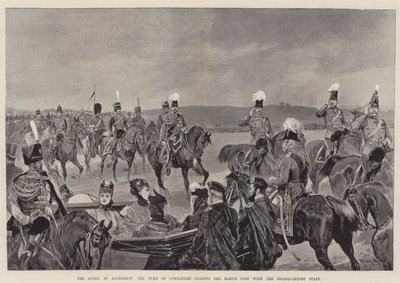 The Queen at Aldershot, the Duke of Connaught leading the March Past with the Headquarters
